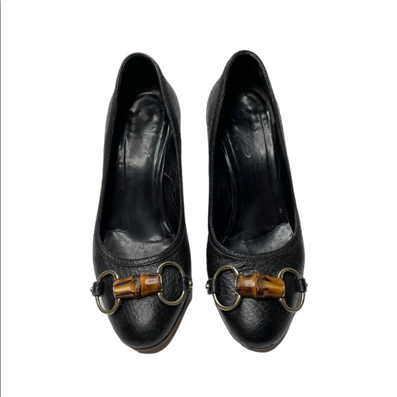 Gucci | Vintage Bamboo Horsebit Round Toe Leather Pumps 5.5B - Picture 12 of 12